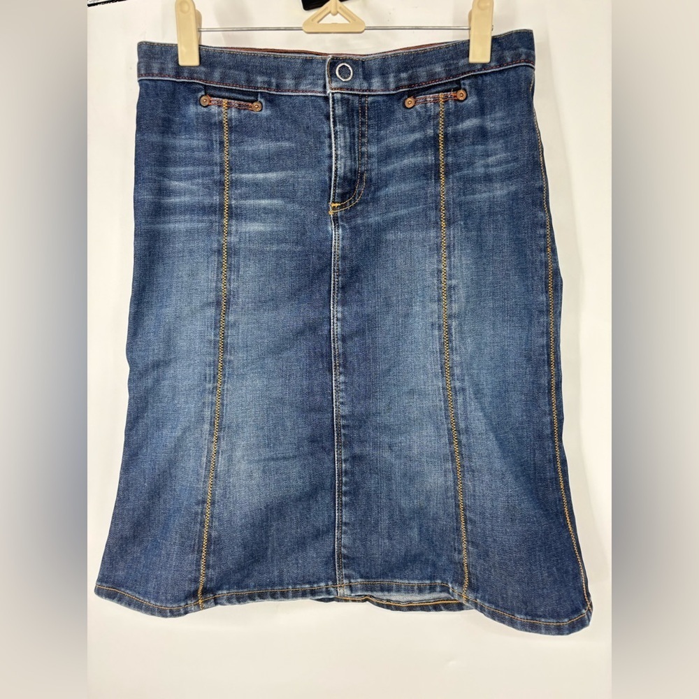 Vintage‎ Adriano Goldschmied Denim Bodycon Mermaid Midi Skirt Blue 28